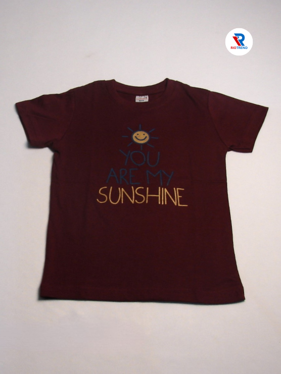 Boys' Cotton Half Sleeve T-Shirt Maroon & Yellow