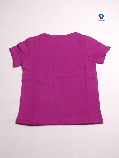 Girls Cotton Half Sleeve T-Shirt Violet