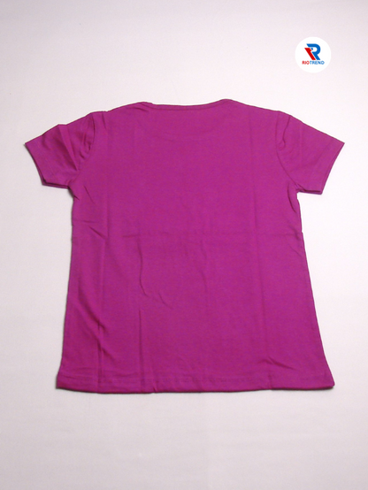 Girls Cotton Half Sleeve T-Shirt Violet