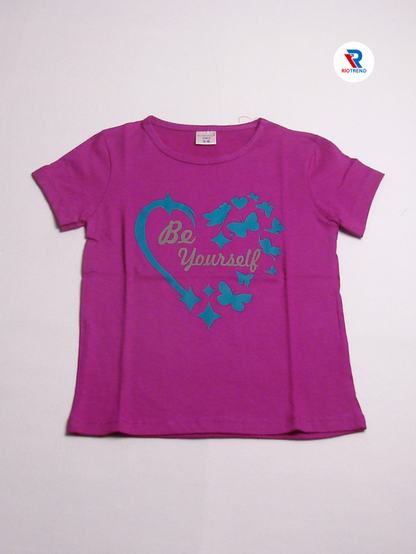 Girls Cotton Half Sleeve T-Shirt Violet