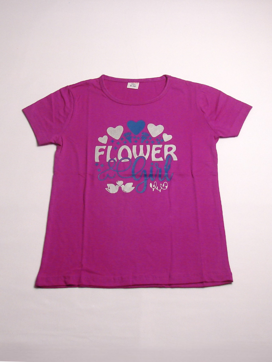 Girls Cotton Half Sleeve T-Shirt Violet