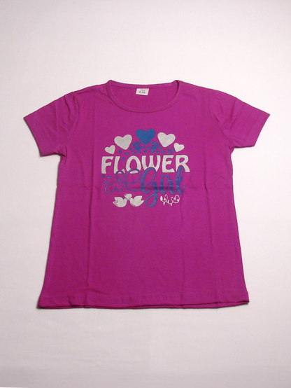 Girls Cotton Half Sleeve T-Shirt Violet