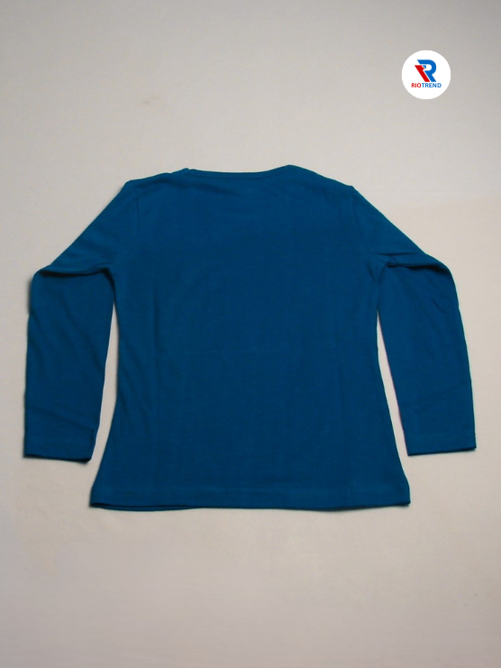 Girls Cotton Full Sleeve T-Shirt Blue Color