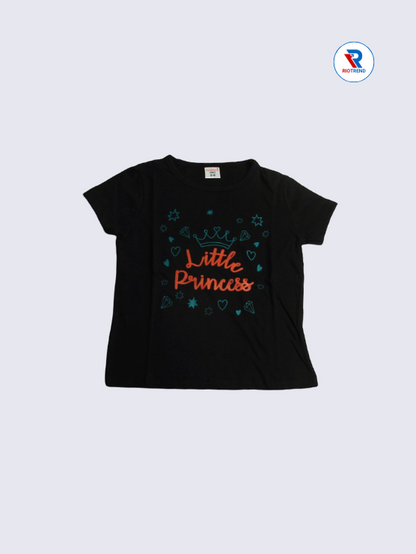 Girls 3/4th T-Shirt 05-12Yrs in Black Color - RioTrend