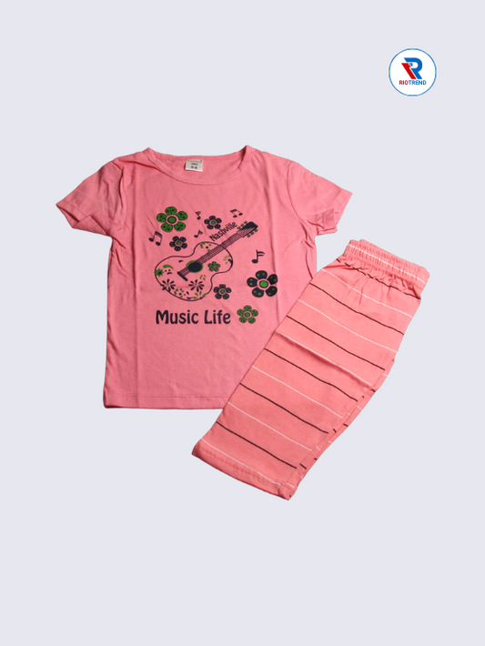 Girls 3/4th Set 05-12Yrs in Pink Color - RioTrend