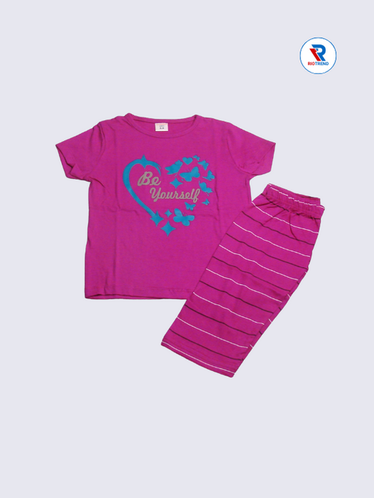 Girls 3/4th Set 05-12Yrs in Violet Color - RioTrend