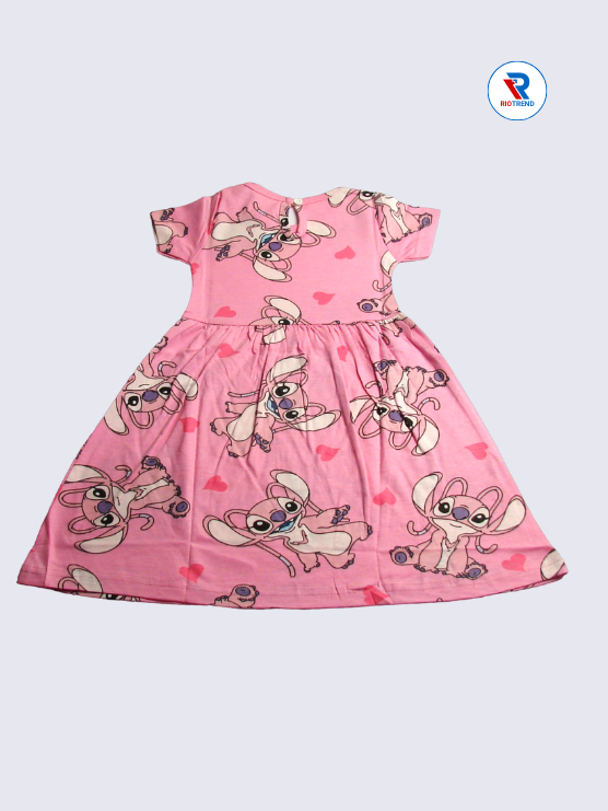 Girls Frock Sleeve 02-03yrs in Pink Color(Back)-RioTrend