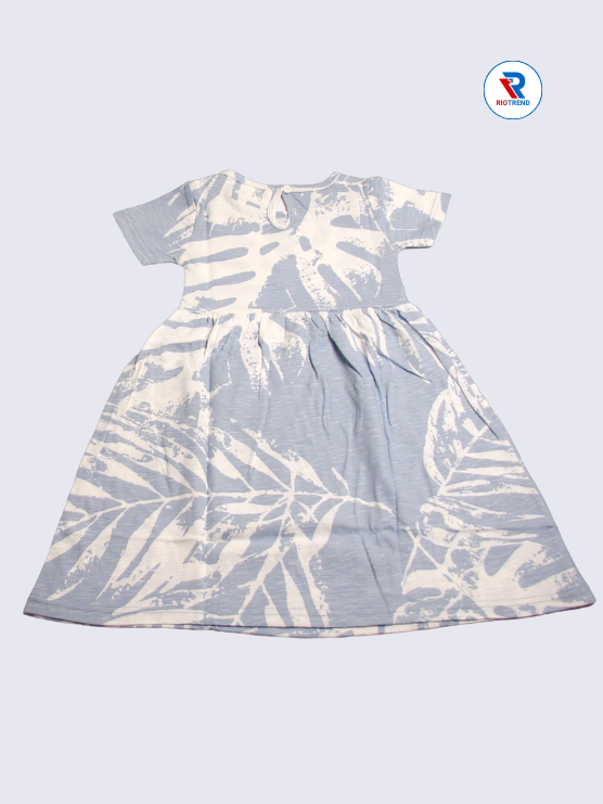 Girls Frock Sleeve 03-08yrs in Cool Gray Color(Back)-RioTrend