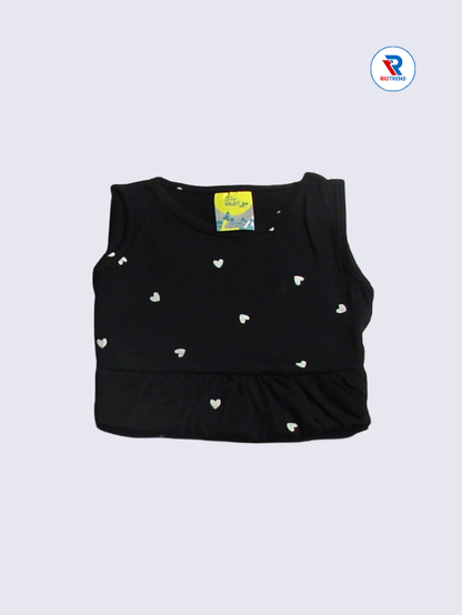Girls Frock Sleeveless 02-08yrs in Black Color(Folded)-RioTrend