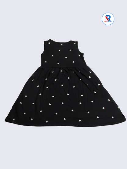 Girls Frock Sleeveless 02-08yrs in Black Color(Back)-RioTrend