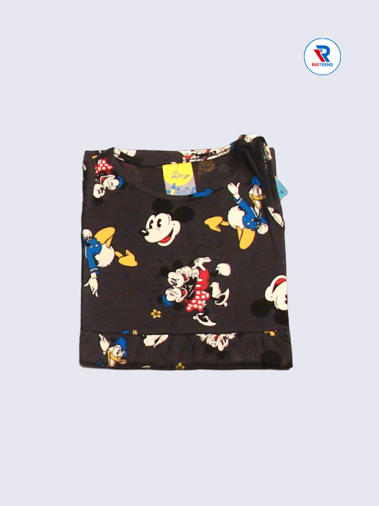 Girls Frock Sleeveless 03-04yrs in Black Color(Folded)-RioTrend