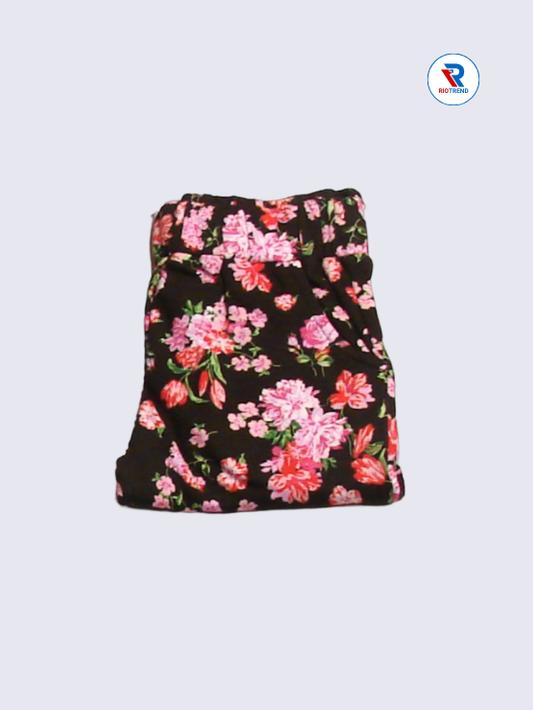 Girls Jeggings Pant 03 to 14yrs in Black Color Flower Design(Folded)-RioTrend