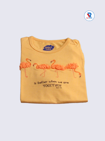 Girls Knot Top 02 to 10yrs in Light Orange Color (Folded)-RioTrend