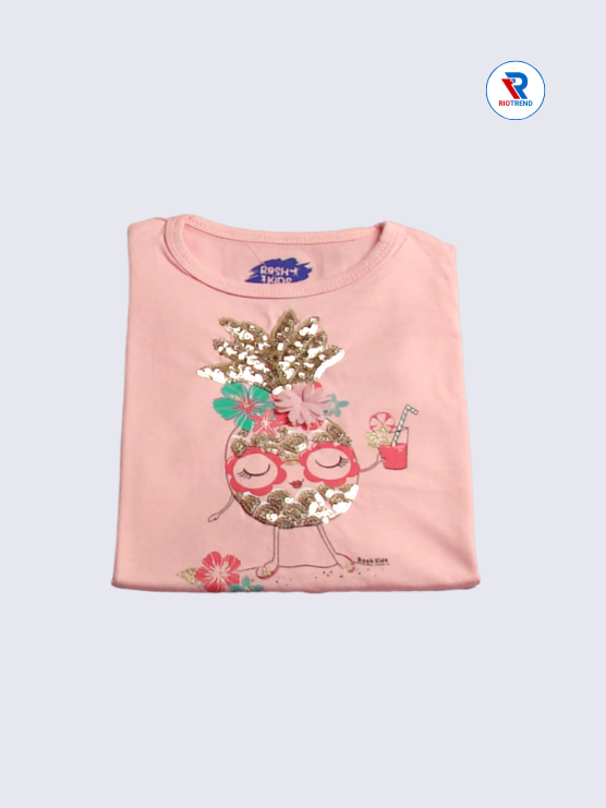 Girls Knot Top 02 to 10yrs in Pink Color (Folded)-RioTrend