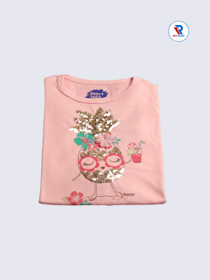 Girls Knot Top 02 to 10yrs in Pink Color (Folded)-RioTrend