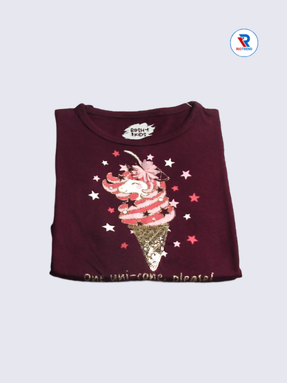 Girls Knot Top 02 to 10yrs in Purple Color (Folded)-RioTrend