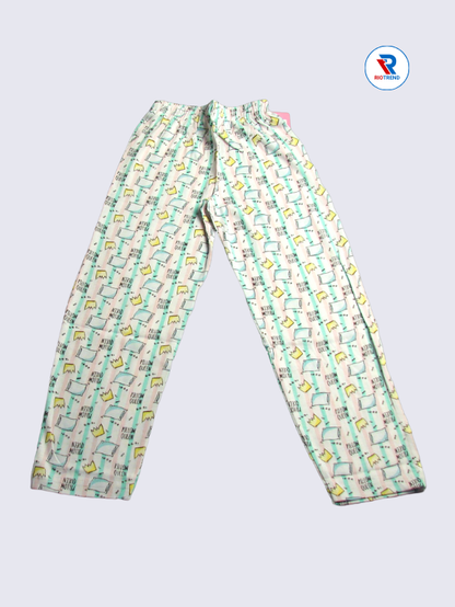 Girls Pyjama Pant 02 to 03yrs in Light Green Color(Full)-RioTrend