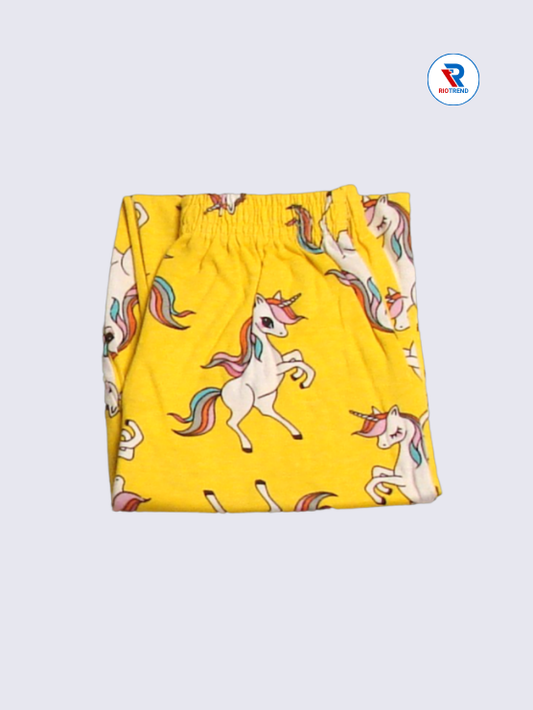 Girls Pyjama Pant 03 to 14yrs in Yellow Color(Folded)-RioTrend