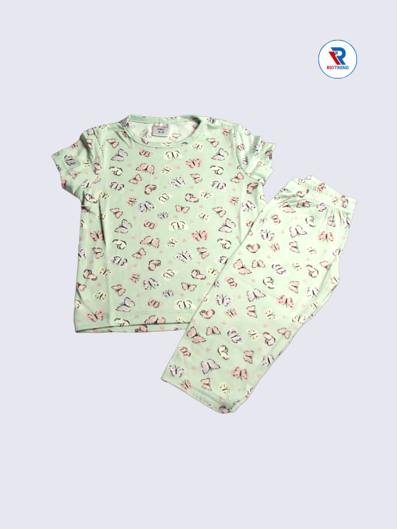 Girls Pyjama Set 01-12yrs in Light Green Color - RioTrend