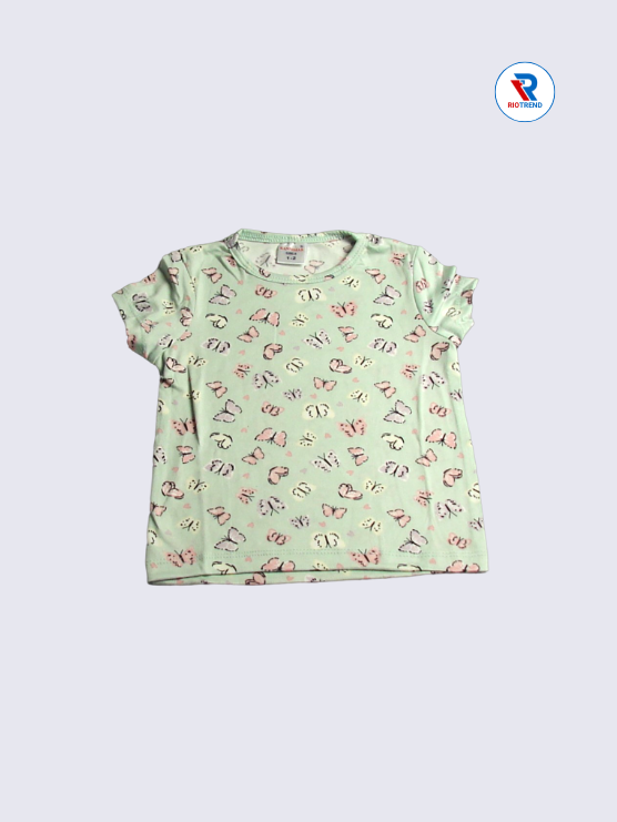 Girls Pyjama T-Shirts 01-12yrs in Light Green Color - RioTrend