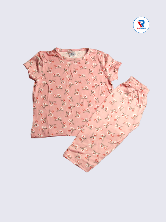 Girls Pyjama Set 01-12yrs in Pink Color - RioTrend