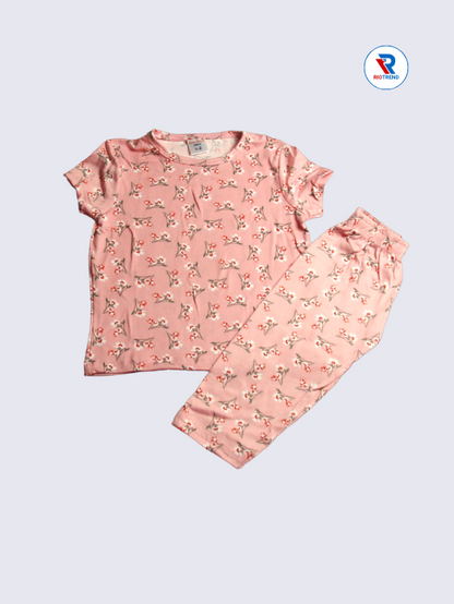 Girls Pyjama Set 01-12yrs in Pink Color - RioTrend