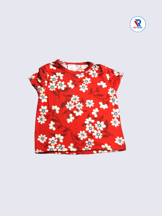 Girls Pyjama T-Shirts 01-12yrs in Red Color - RioTrend