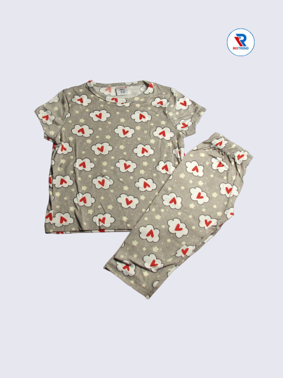 Girls Pyjama Set 01-12yrs in Tan Color - RioTrend