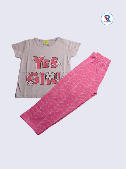 Girls Set Cotton 02-12Yrs Lavender and Pink Color - RioTrend