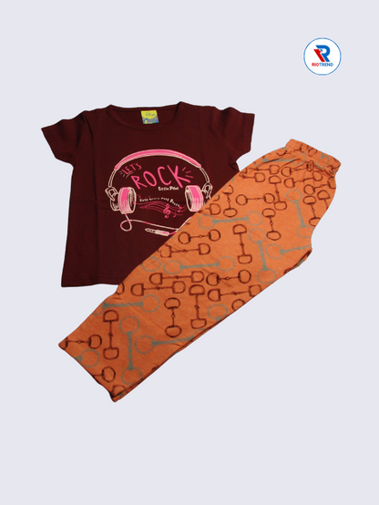 Girls Set Cotton 03-14Yrs Maroon Color - RioTrend