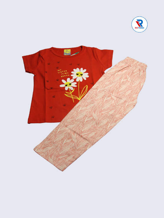 Girls Set Cotton 03-14Yrs Red Color - RioTrend