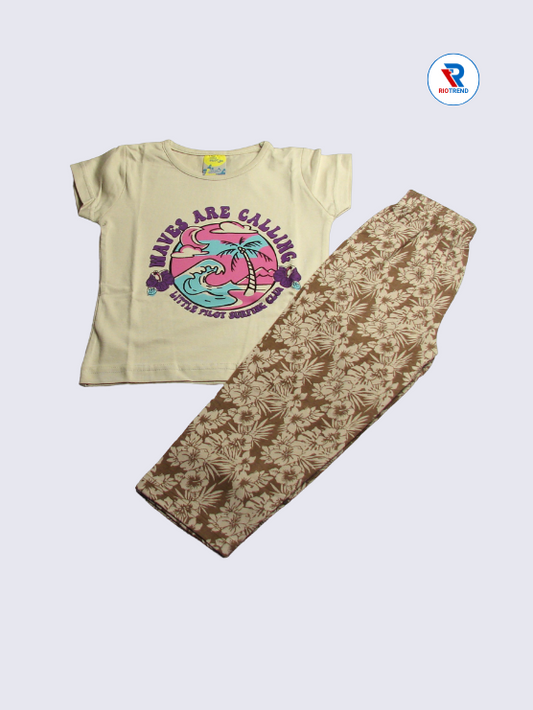 Girls Set Cotton 02-12Yrs Tan and Bronze Color - RioTrend