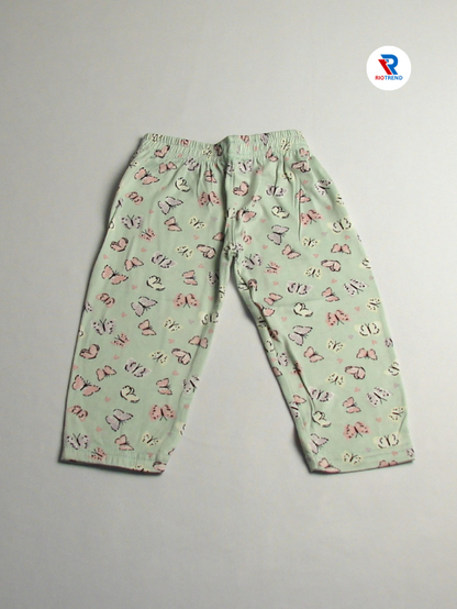 Girl's Cotton Pyjama Set Light Green Color