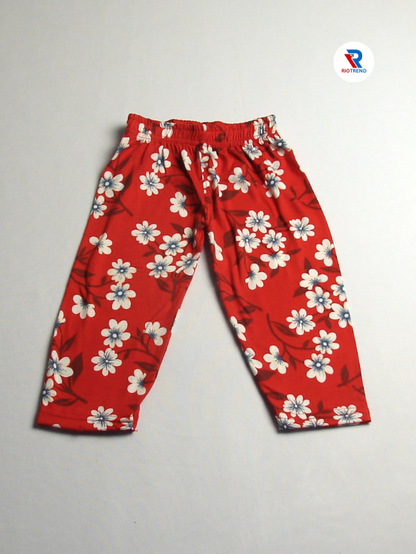 Girl's Cotton Pyjama Set Red Color