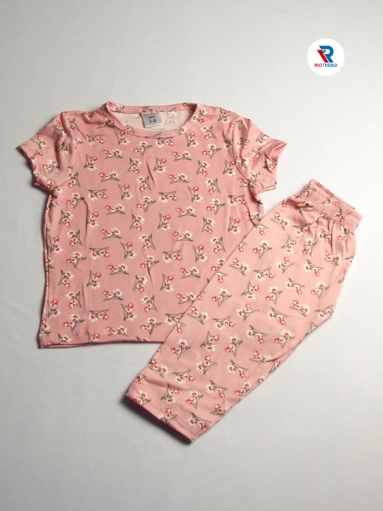 Girl's Cotton Pajama Set Pink Color