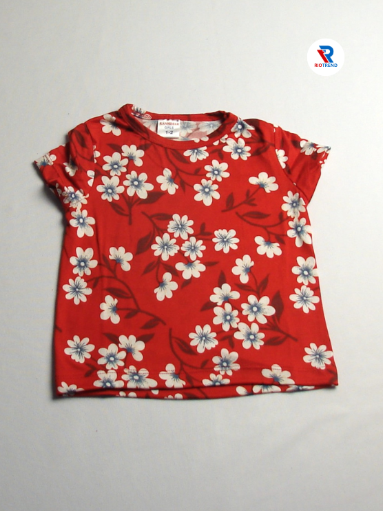 Girl's Cotton Pyjama Set Red Color