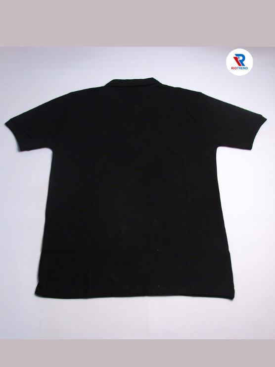 Men's Polo Collar Cotton T-Shirt Black Color