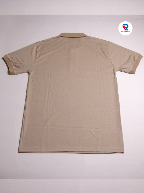 Men's Polo Collar Cotton T-Shirt Cream Color