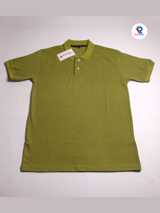 Men's Polo Collar Cotton T-Shirt Green Color