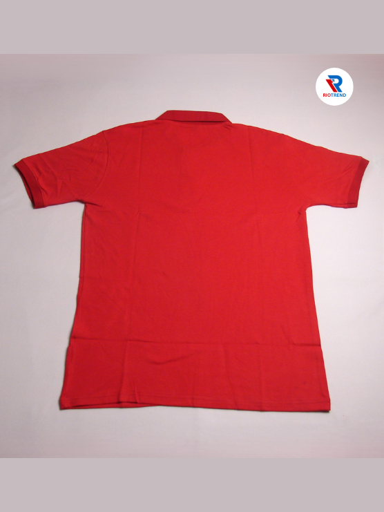 Men's Polo Collar Cotton T-Shirt Red Color