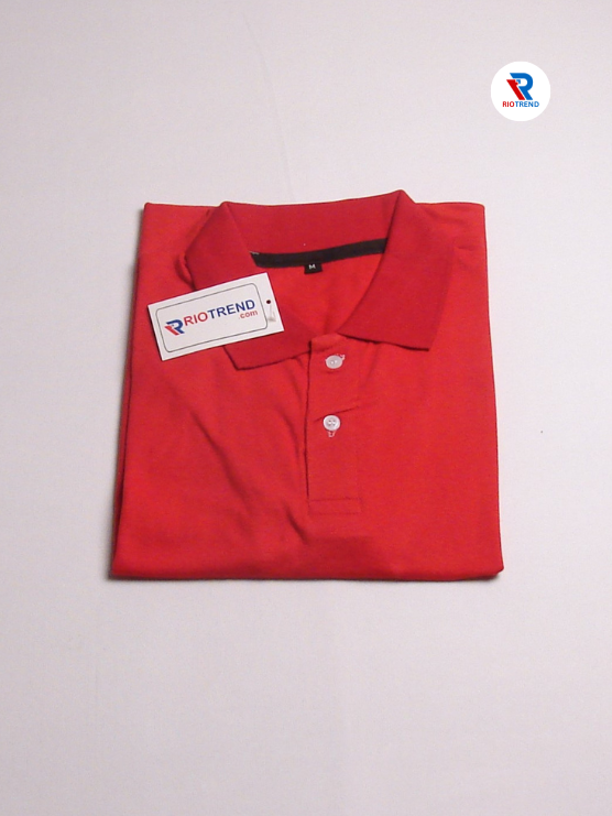 Men's Polo Collar Cotton T-Shirt Red Color