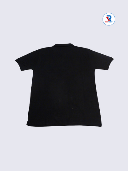 Men's Polo T-Shirt Regular Fit Medium and Large Black Color (Back)- RioTrend