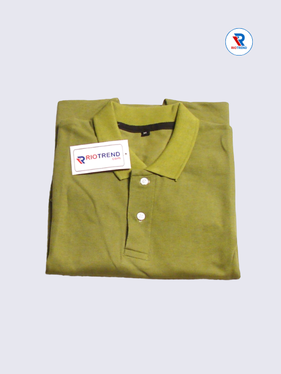 Men's Polo T-Shirt Regular Fit Medium and Large Green Color (Folded)- RioTrend