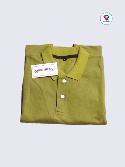 Men's Polo T-Shirt Regular Fit Medium and Large Green Color (Folded)- RioTrend