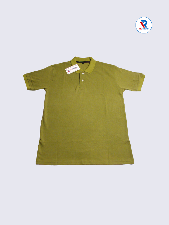 Men's Polo T-Shirt Regular Fit Medium and Large Green Color (Front)- RioTrend