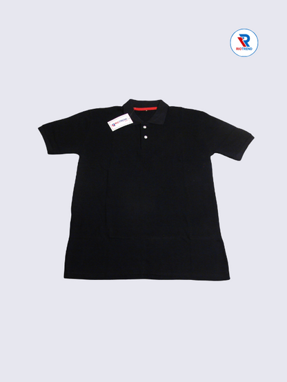 Men's Polo T-Shirt Regular Fit Medium and Large Navy Blue Color (Front)- RioTrend