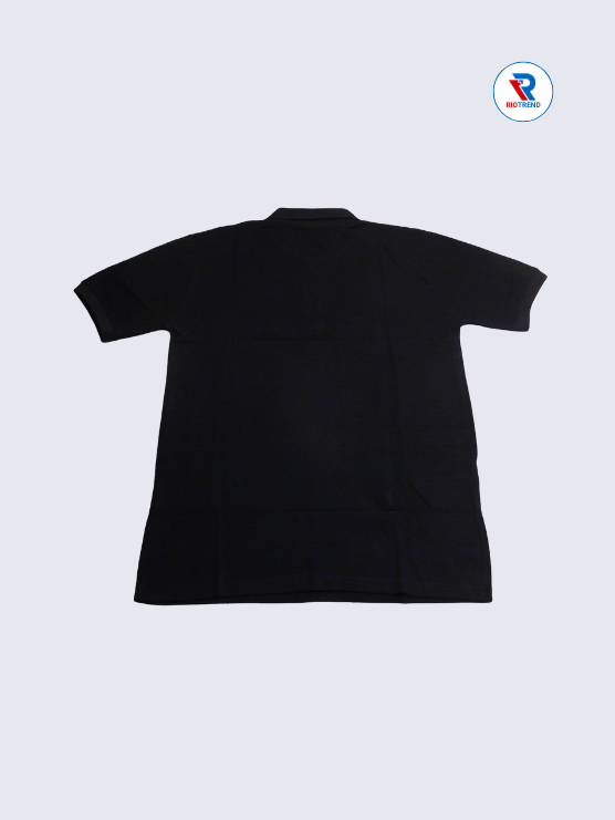 Men's Polo T-Shirt Regular Fit Medium and Large Navy Blue Color (Back)- RioTrend