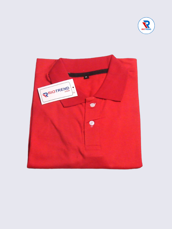 Men's Polo T-Shirt Regular Fit Medium and Large Red Color (Folded)- RioTrend