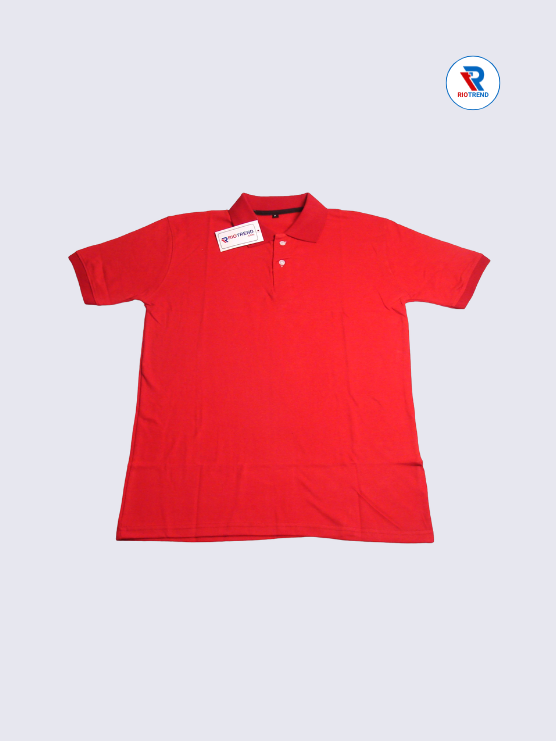 Men's Polo T-Shirt Regular Fit Medium and Large Red Color (Front)- RioTrend