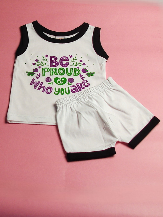 New Born Baby Clothes Set Boys & Girls White with Pink Color